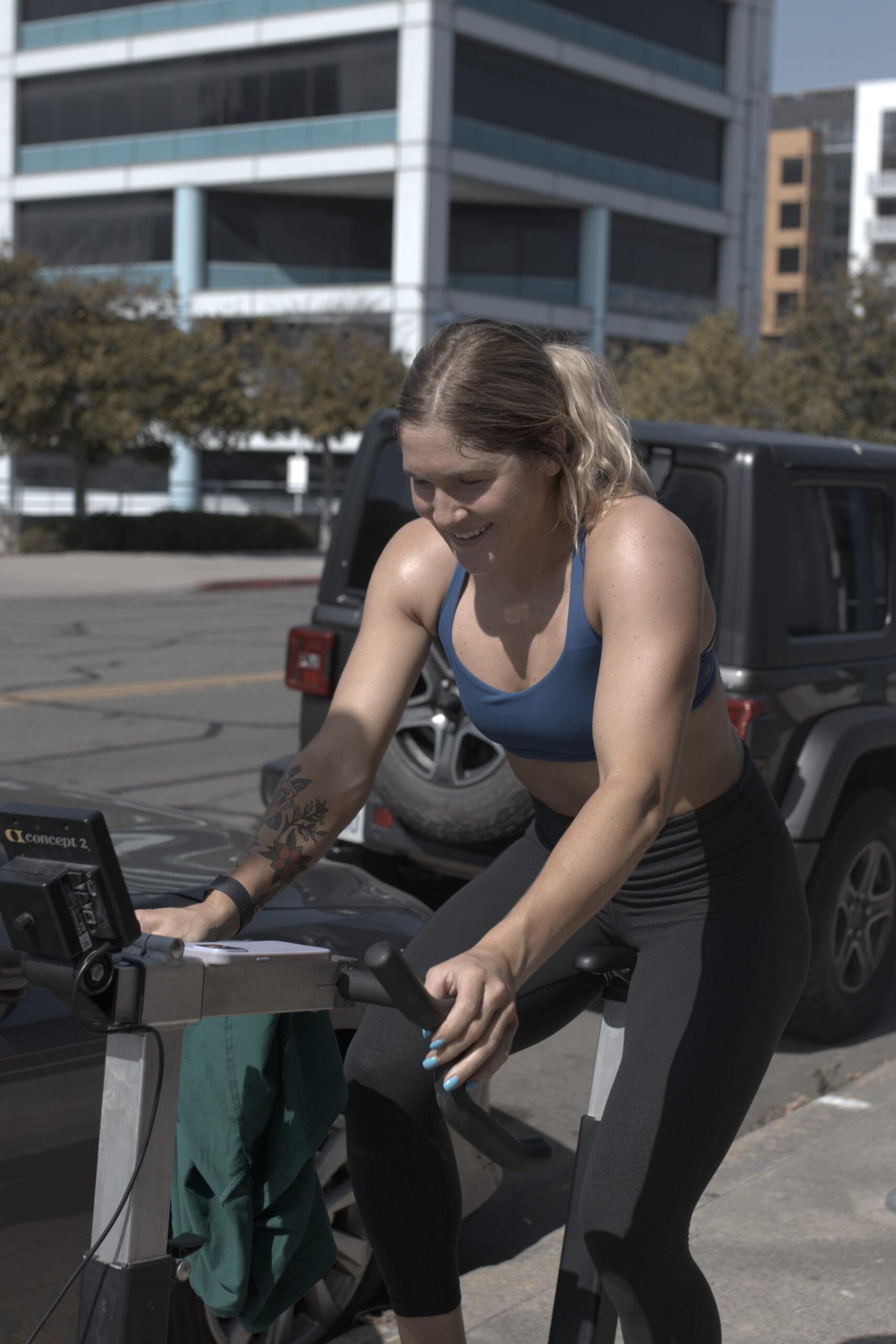 An athlete working out in the sun.